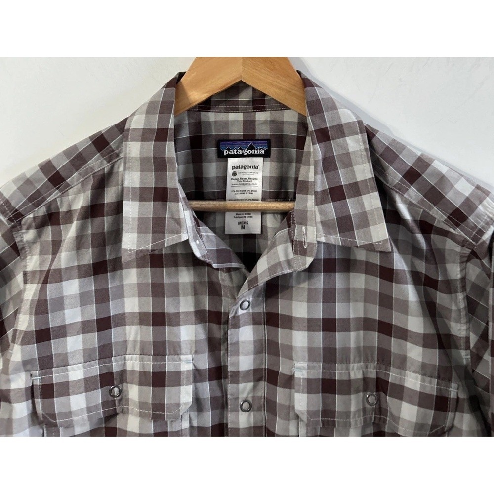 Mens Patagonia El Ray S/S Shirt Snap Up Nylon Sz‎ Med 54000 UPF40+ Lightweight
